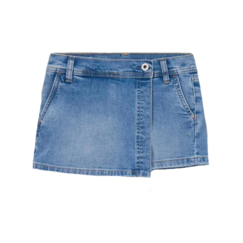 Pepe Jeans Blue Shorts, Female, 4 Y, Innovative Skirt Trousers Fusion