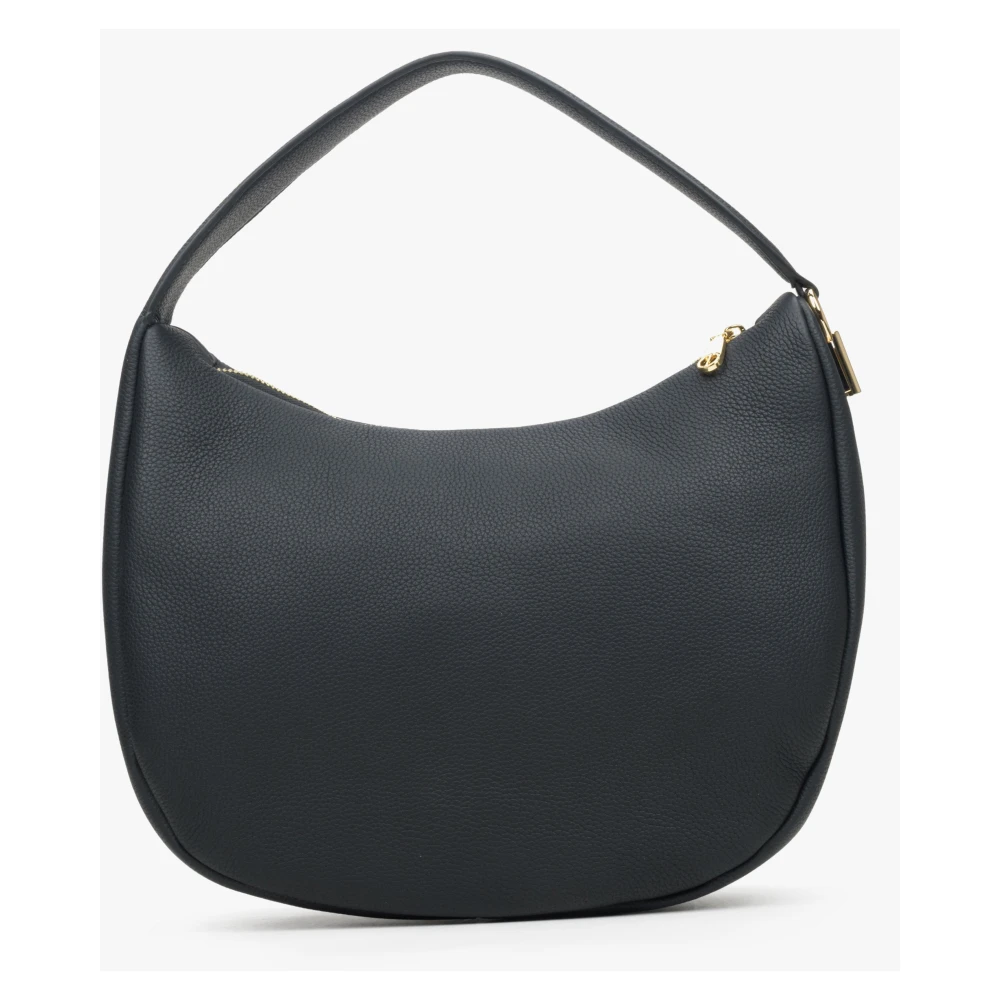 Estro Dames Zwarte Halvemaantasje gemaakt van Echt Leer Er00114202 Black Dames
