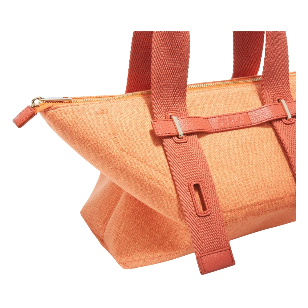 Furla Canvas Tote Tas met Verstelbare Banden White Dames