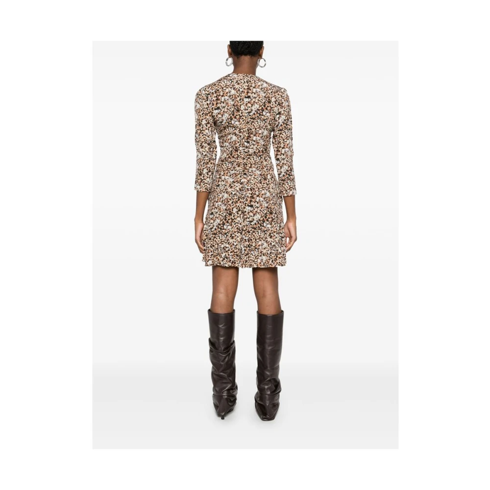 Isabel marant Ecru Gerimpeld Abstract Patroon Jurk Multicolor Dames
