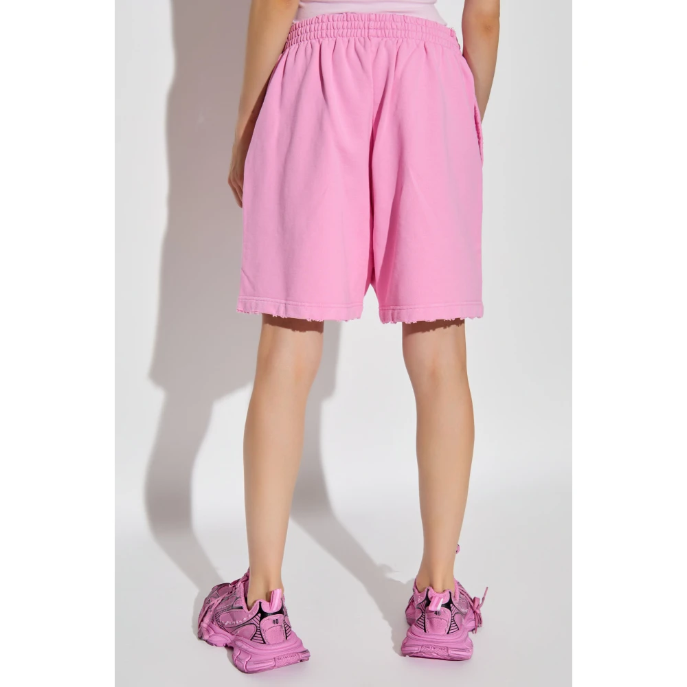 Balenciaga Shorts met logo Pink Dames
