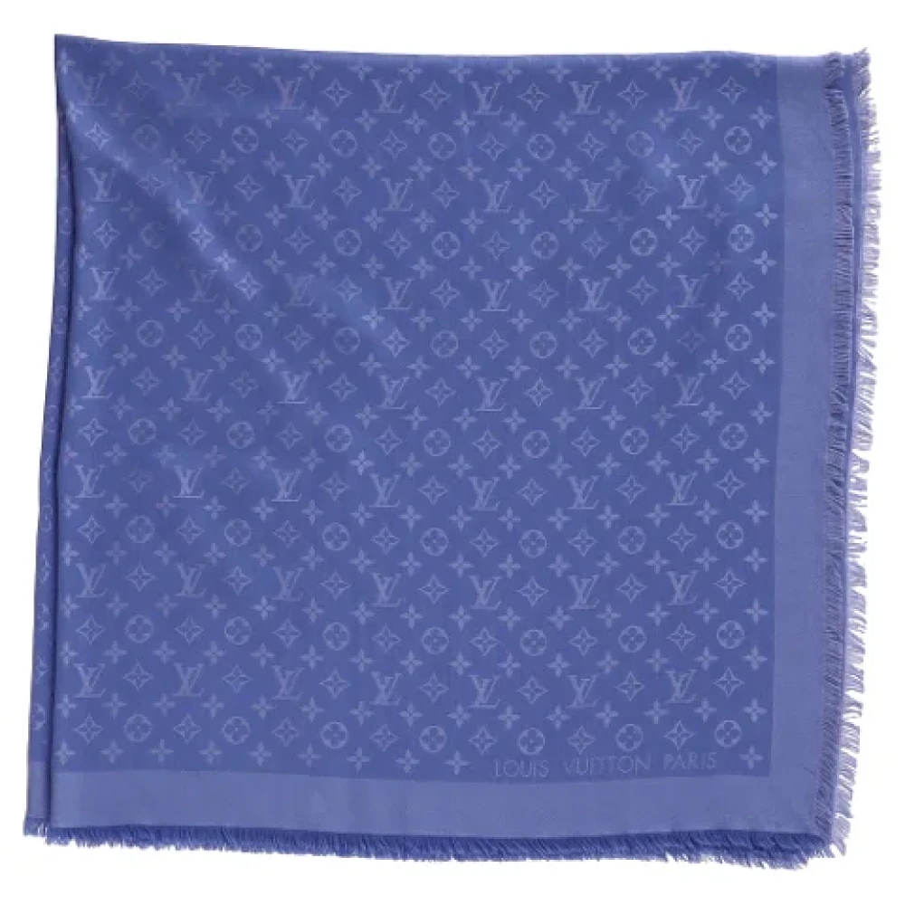 Louis Vuitton Vintage Pre-owned Silk scarves Blue Dames