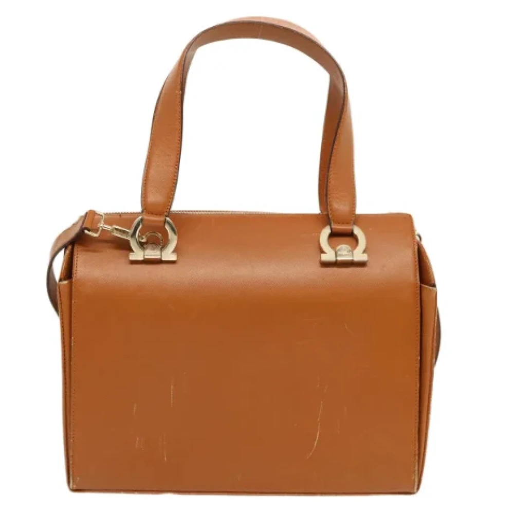 Salvatore Ferragamo Pre-owned Leather handbags Brown Dames