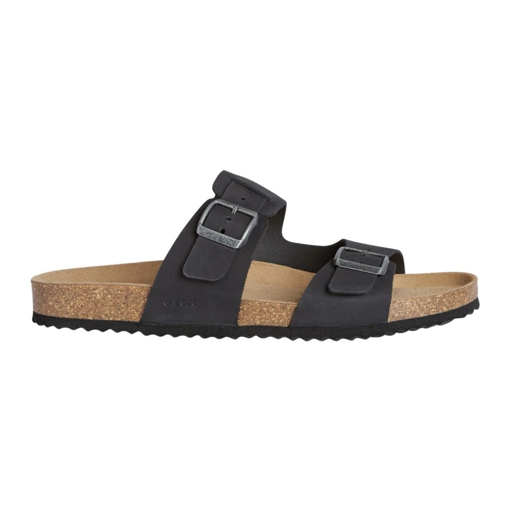 Geox Flat Sandals Black, Herr