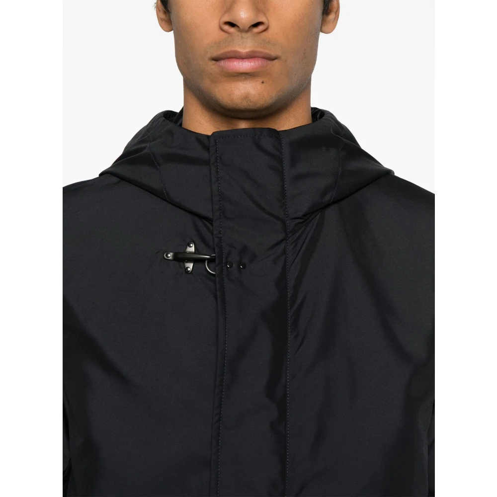 Fay Blauwe Technische Poplin Parka Jas Blue Heren