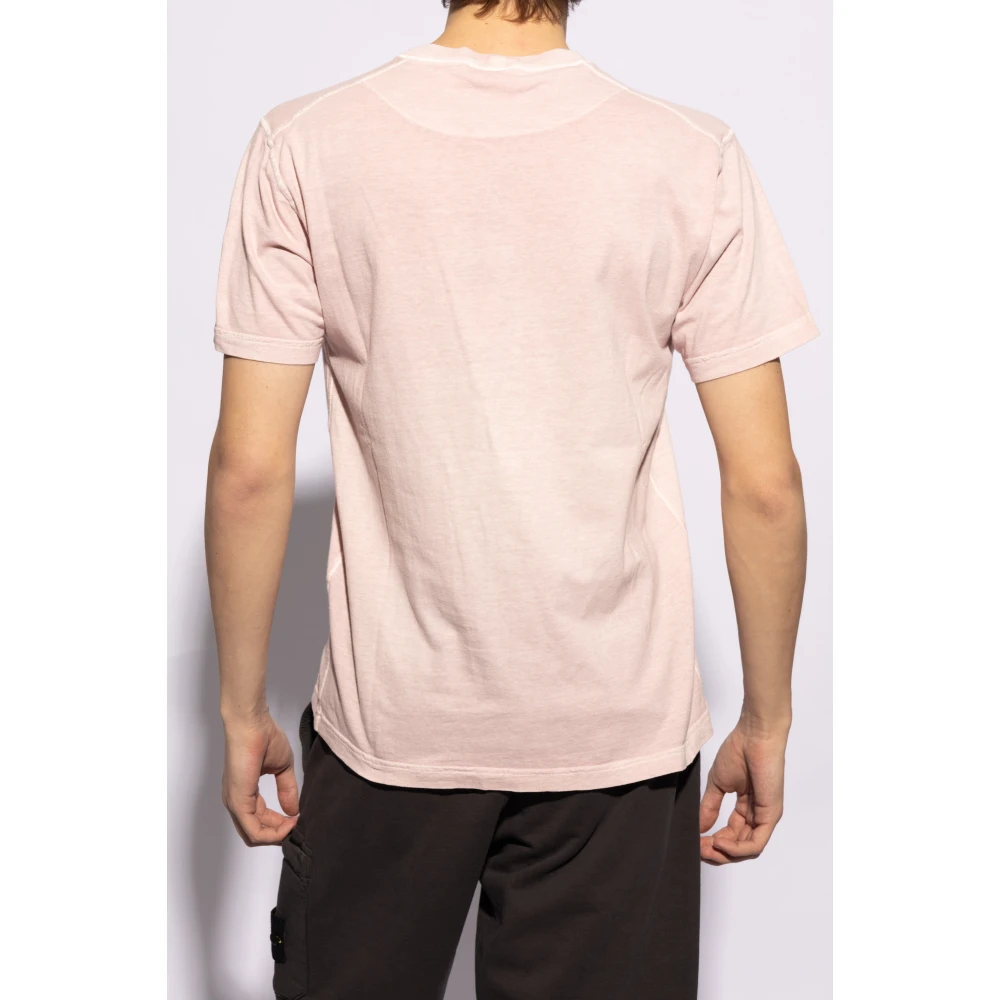 Stone Island T-shirt met logo Pink Heren