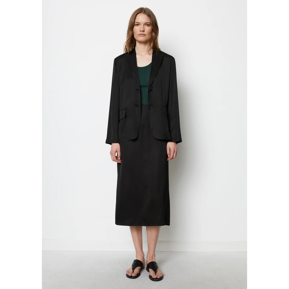 Marc O'Polo Satin blazer relaxed Green Dames