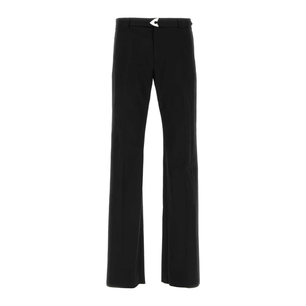 Alexander Mcqueen Men's Black Cotton Blend Stylish Pant - Straight Trousers - M - Trousers