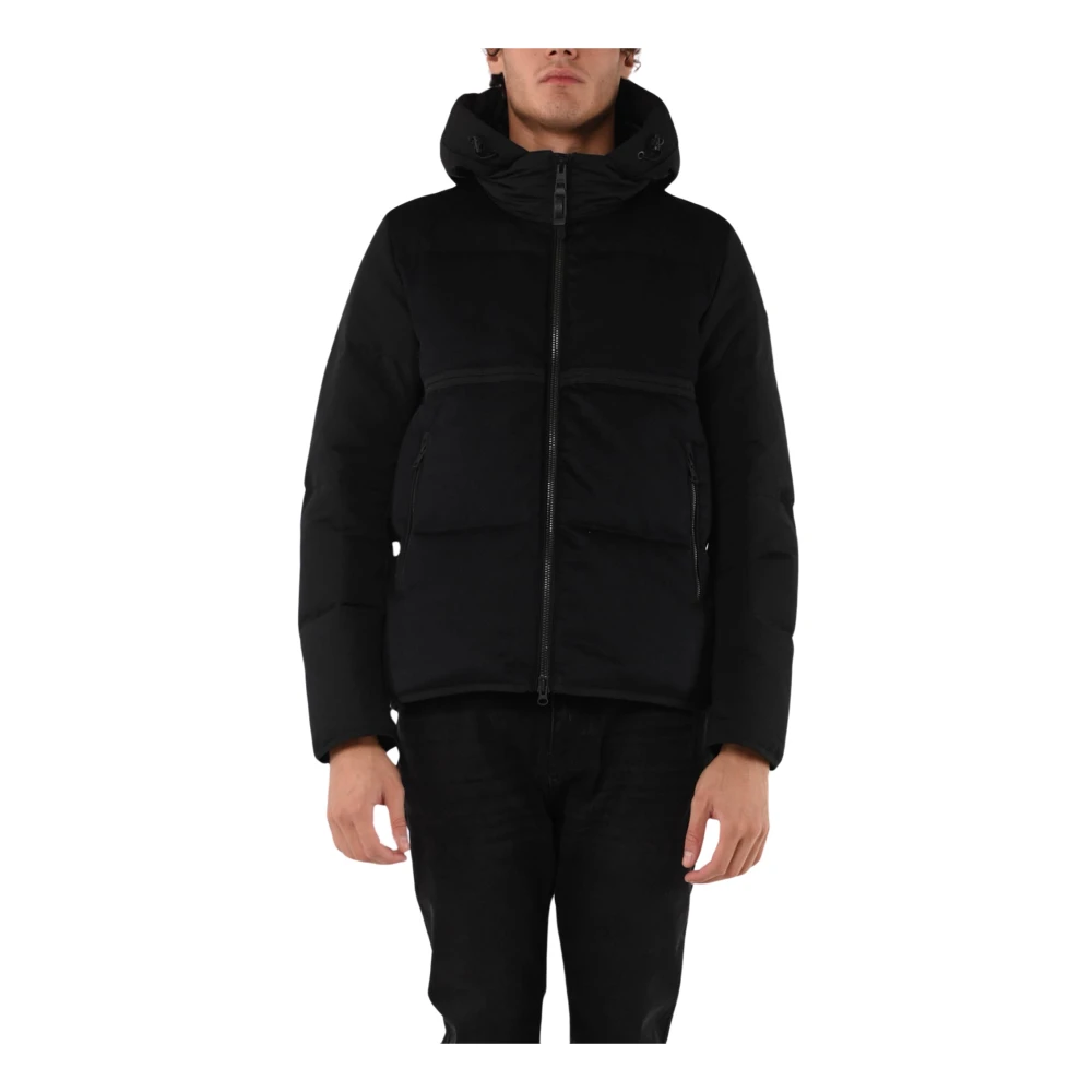 Duno Technische Stof en Wol Palm Puffer Jas Black Heren