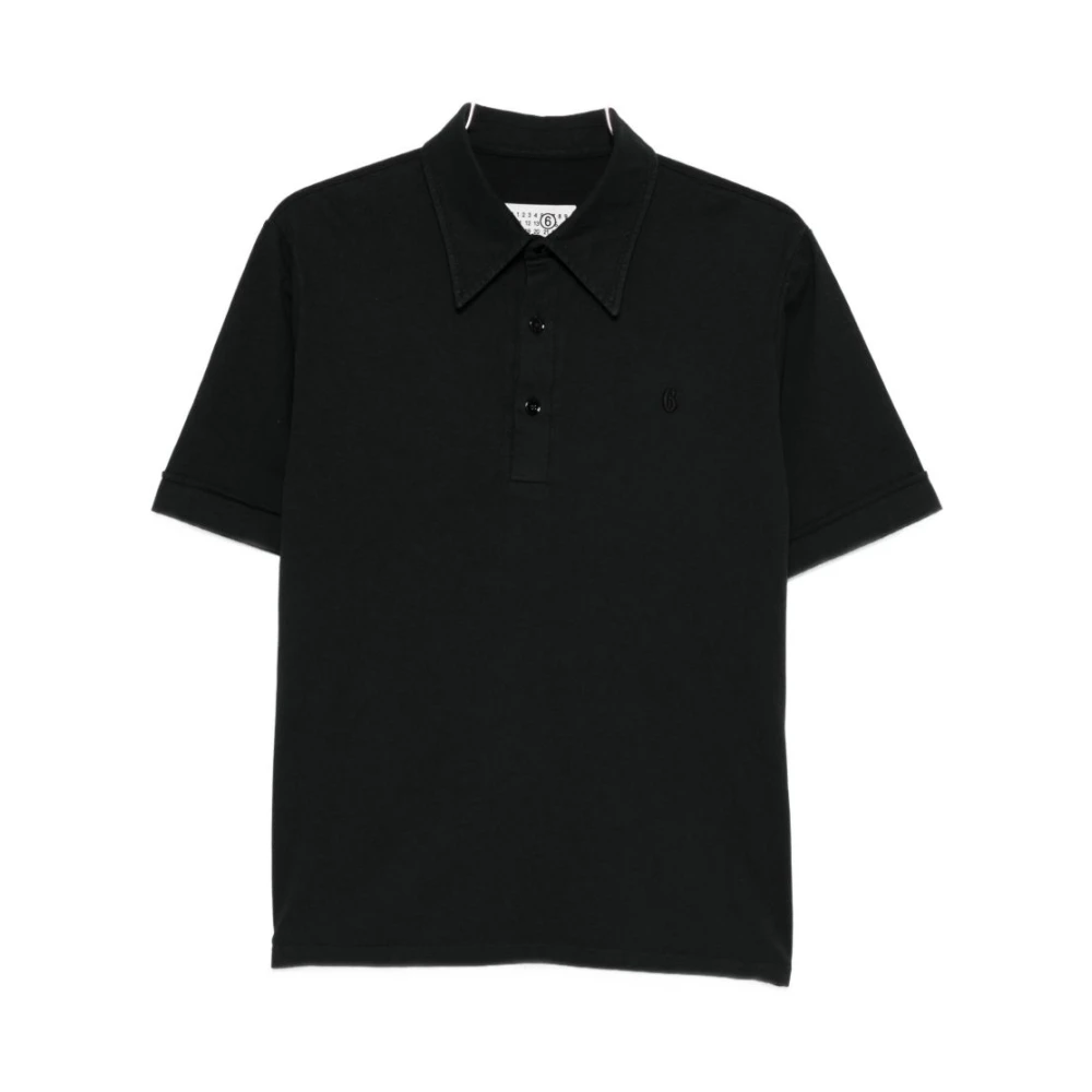 Mm6 Maison Margiela Men's Black Polo Shirts, M, T-Shirts And Polos