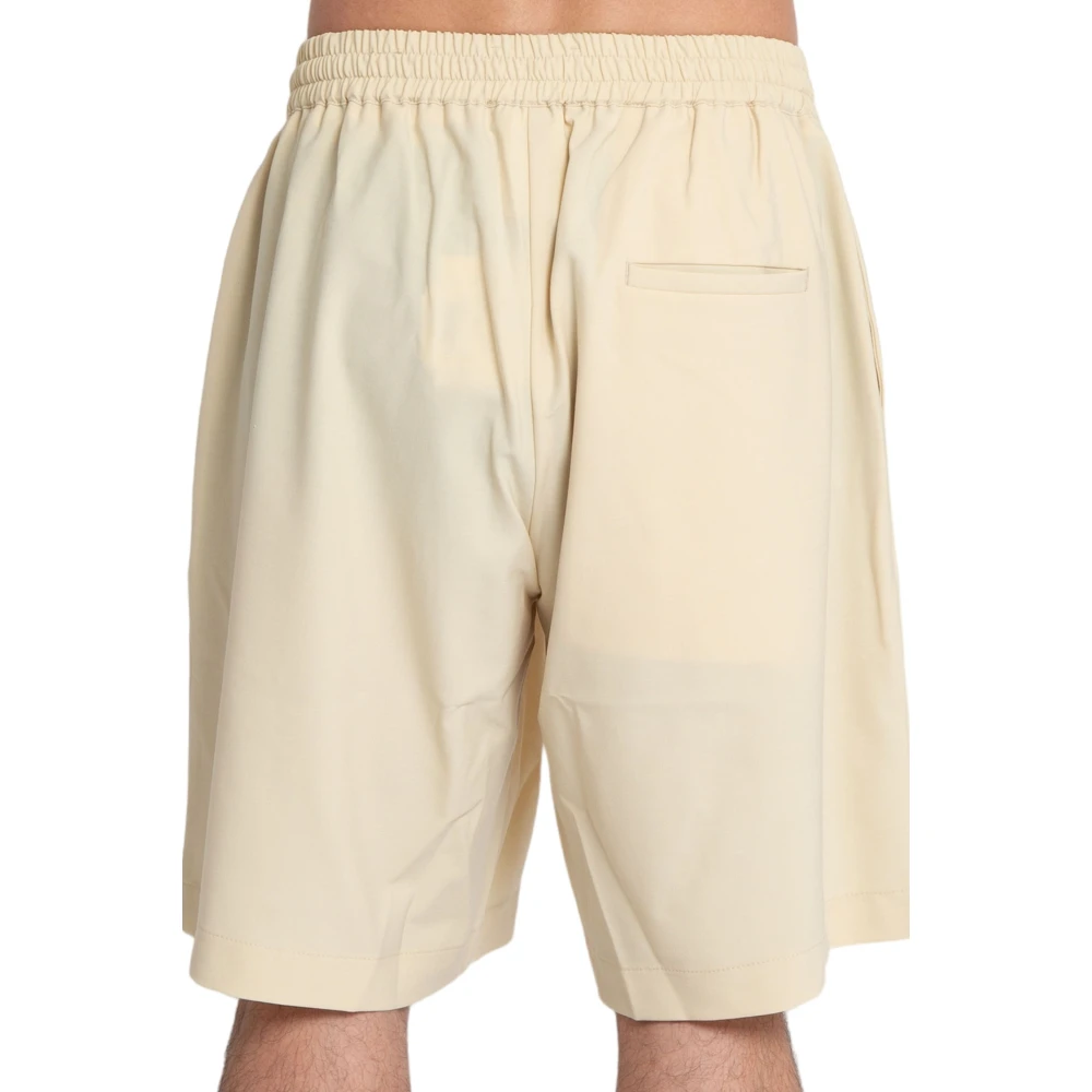 Bonsai Rafia Wollen Mand Shorts Beige Heren