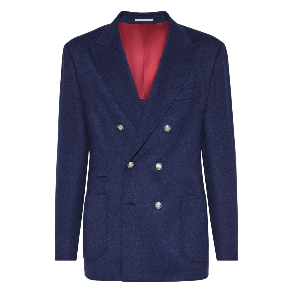 Brunello Cucinelli Elegant Blazer för Stiliga Outfits Blue, Herr