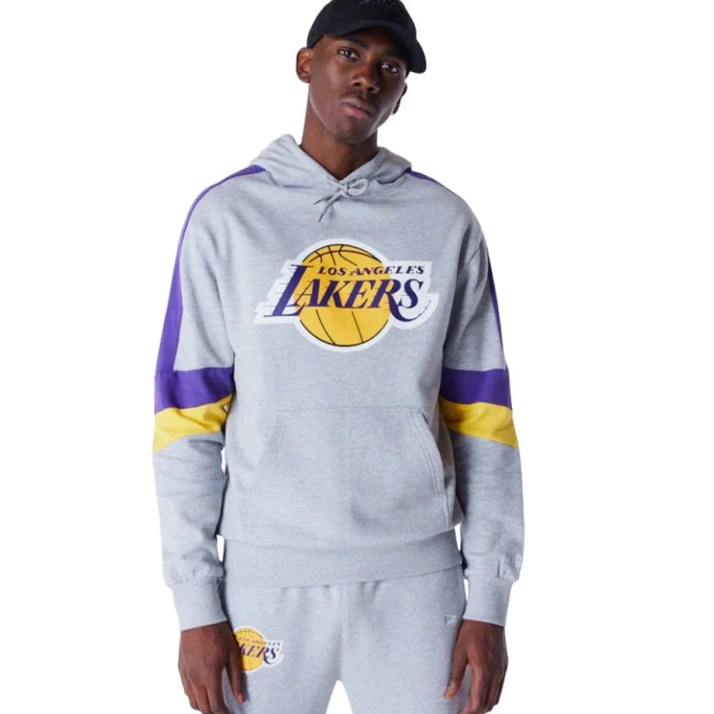 New era Lakers Grijze Hoodie Kleurblok Gray Heren