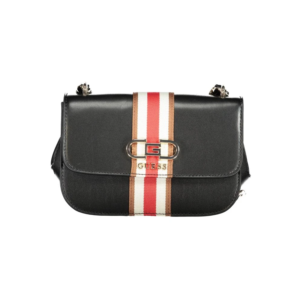Guess Women's Black Polyethylene Handbag With Chain Strap - Cross Body Bags - One Size - Bags
