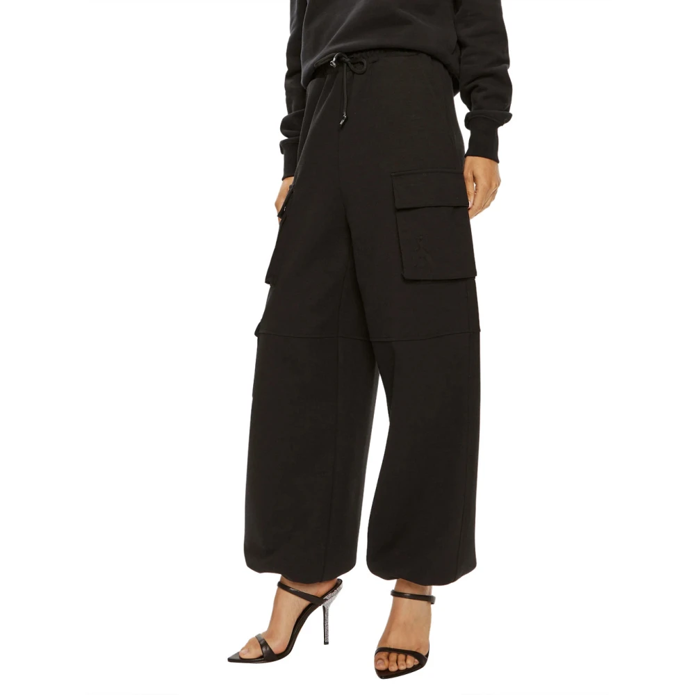 PATRIZIA PEPE Zwarte Cargo Sweatpants met Zakken Black Dames