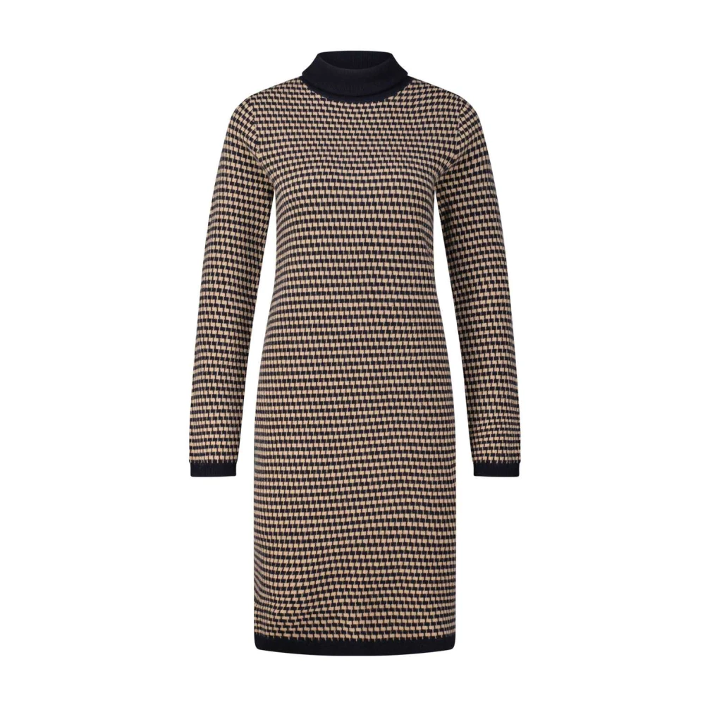 allude Gezellig Gebreide Jurk met Coltrui Multicolor Dames