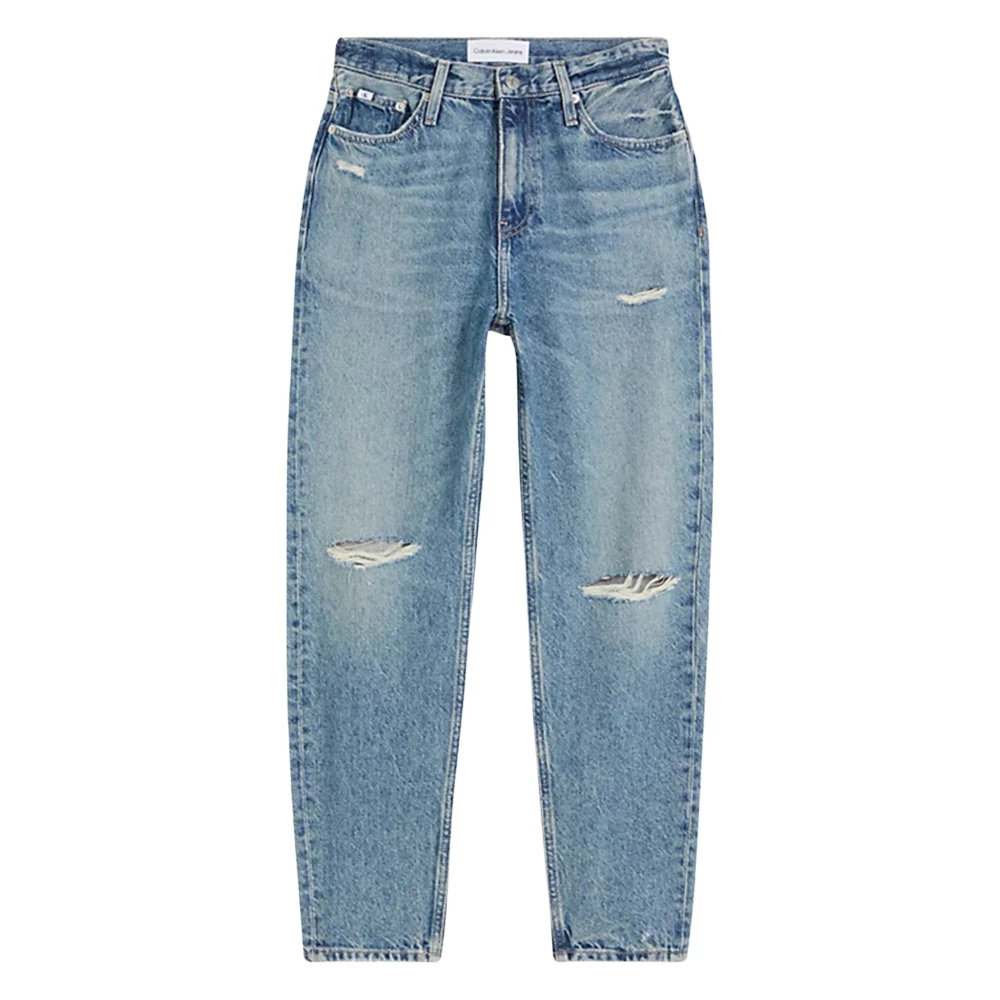 Calvin Klein Jeans Vintage-geïnspireerde Medium Blauwe Gescheurde Dames Jeans Blue Dames