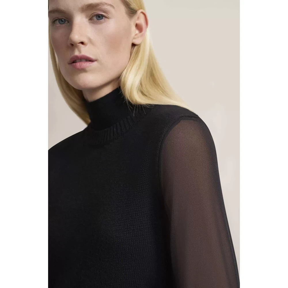 Bugatti Stijlvolle Mesh Jurk met Tule Overlay Black Dames