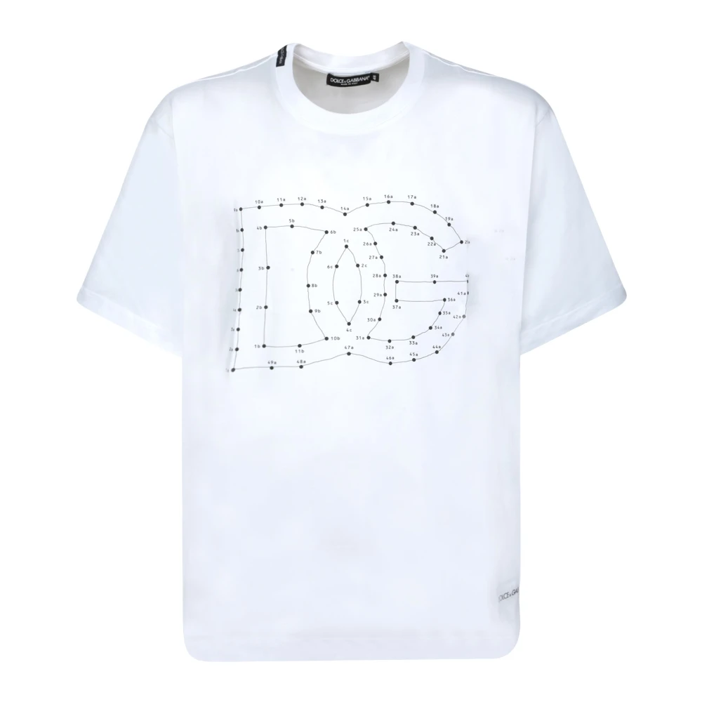 Dolce & Gabbana Men's White T-Shirts, S, Cotton T-Shirt With Logo