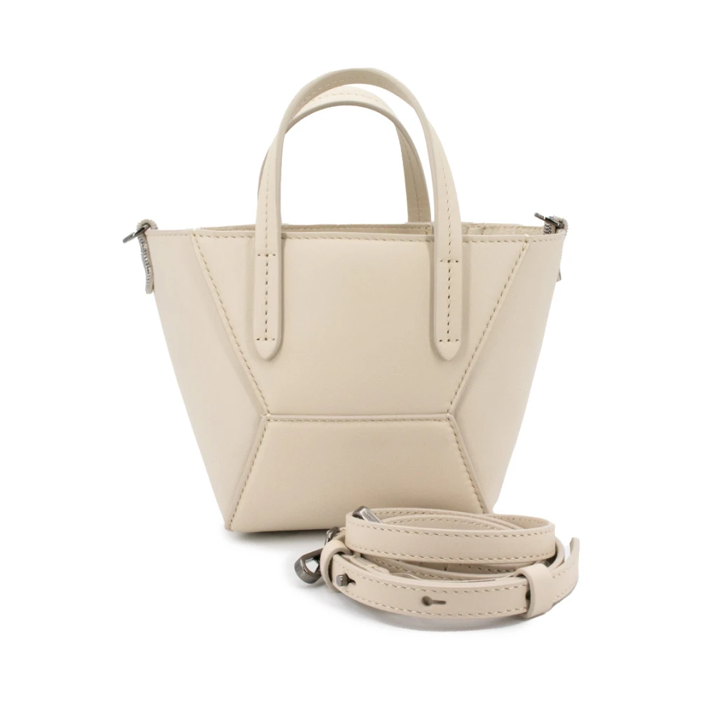 BRUNELLO CUCINELLI Zachte leren handtas met juweelborduursels White Dames
