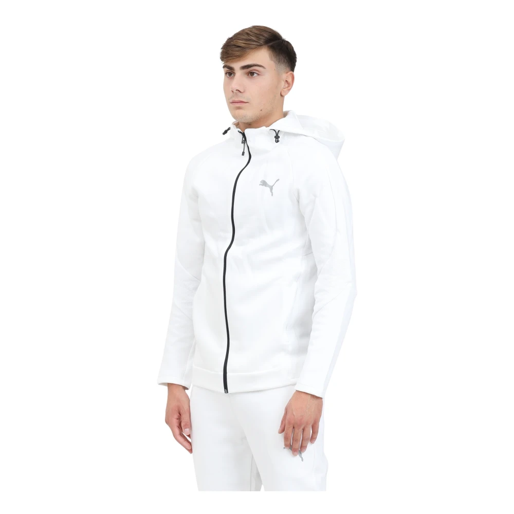Puma Witte Rits Hoodie Regular Fit White Heren