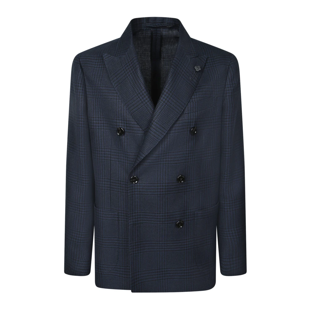 Lardini Zwarte Blazer Verhoog Stijl Verfijnde Silhouet Black Heren