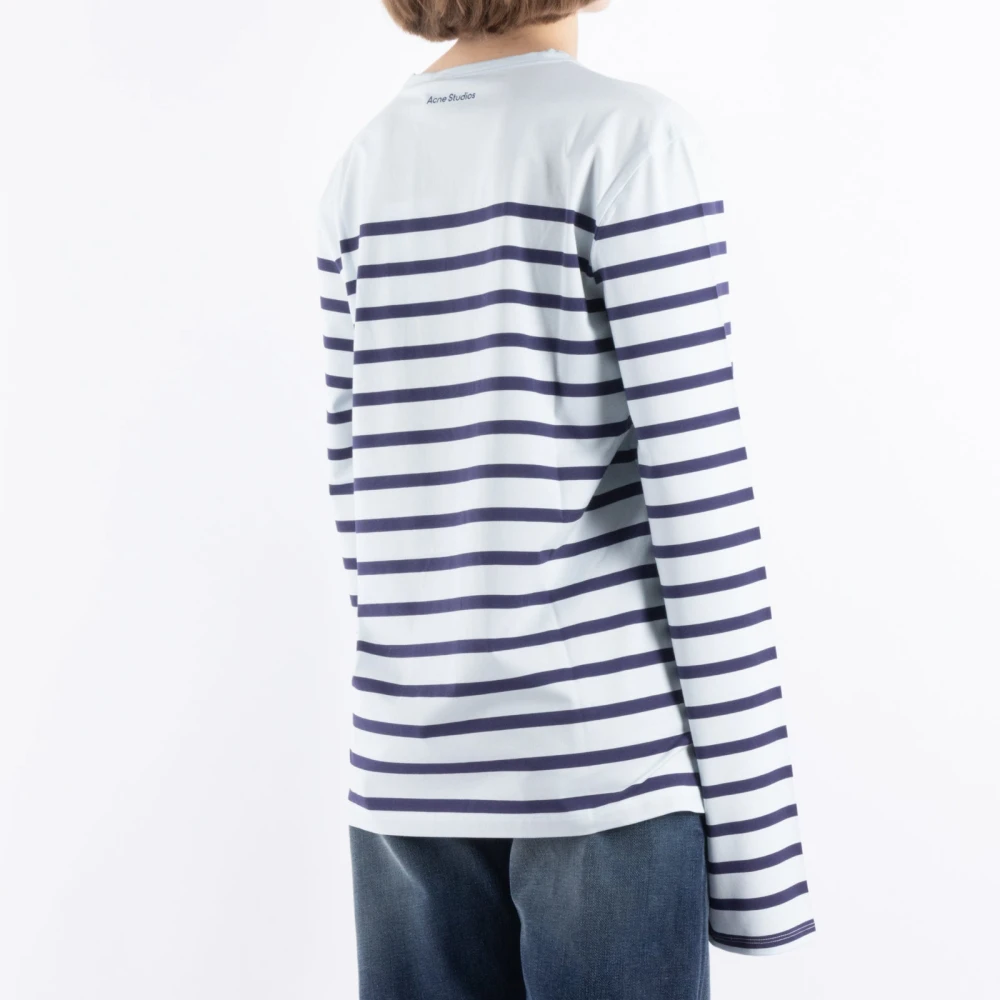 Acne Studios Gestreept Blauw T-shirt Blue Dames