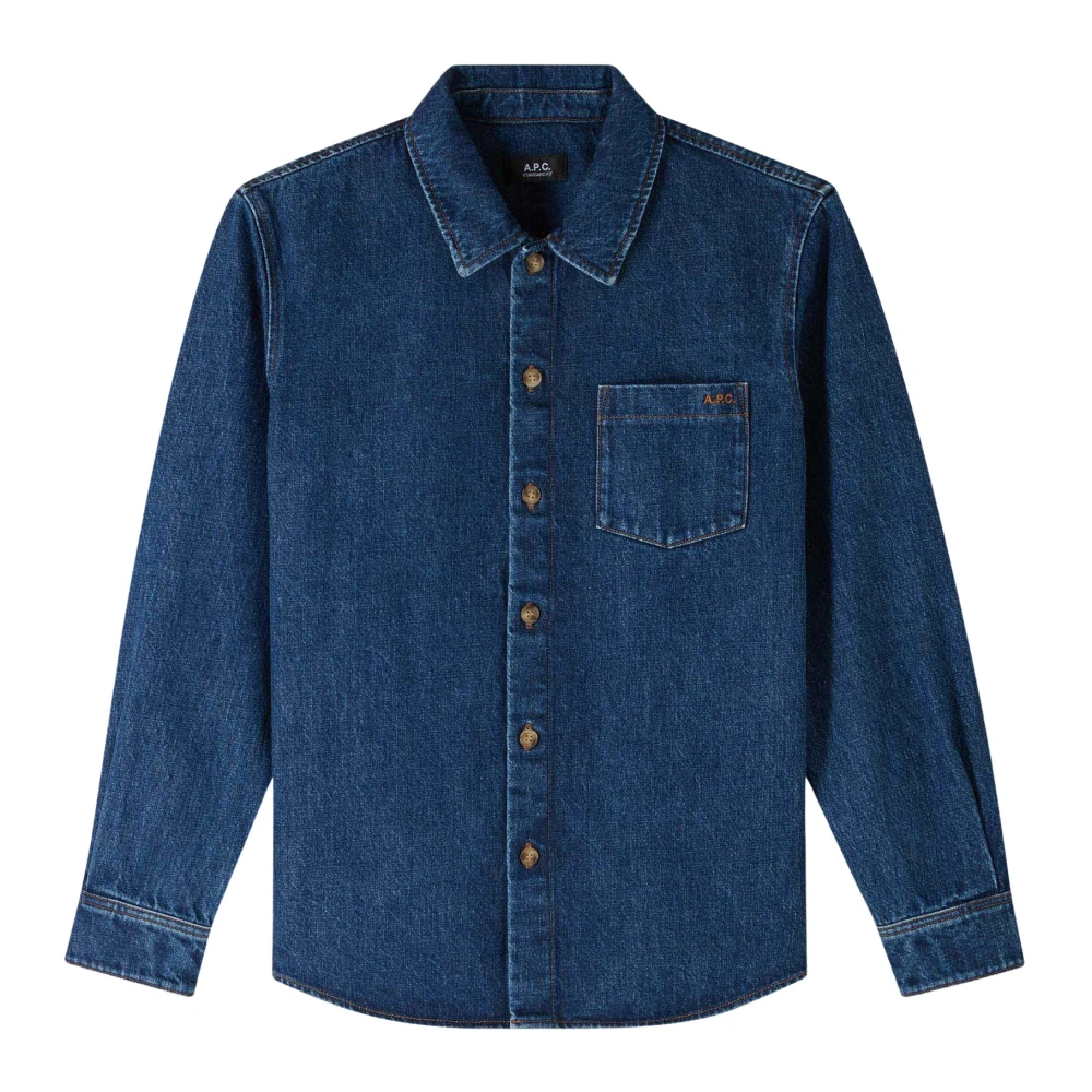 A.p.c. Geborduurde Vittorio Overhemd Blue Heren
