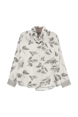 Oversized skjorta med tryck