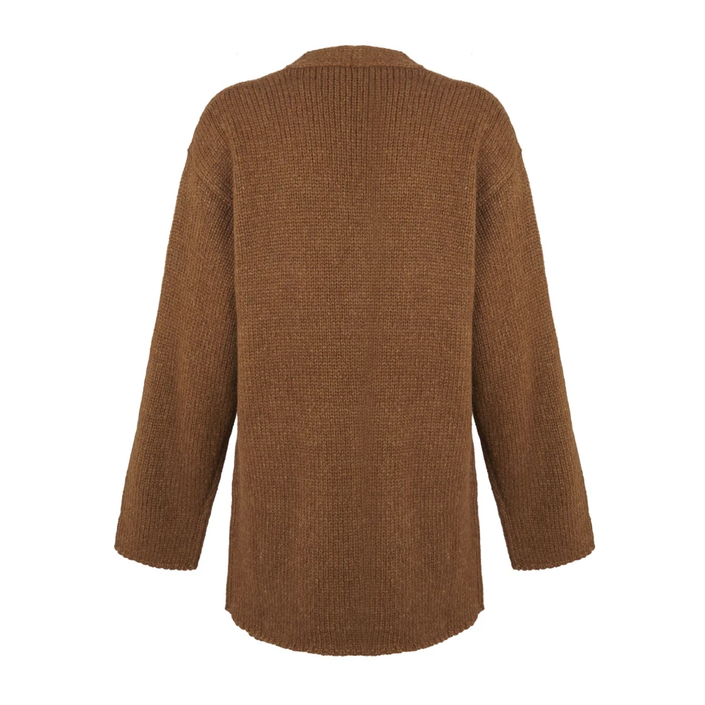 Cortana Circ baby alpaca en zijden vest Brown Dames