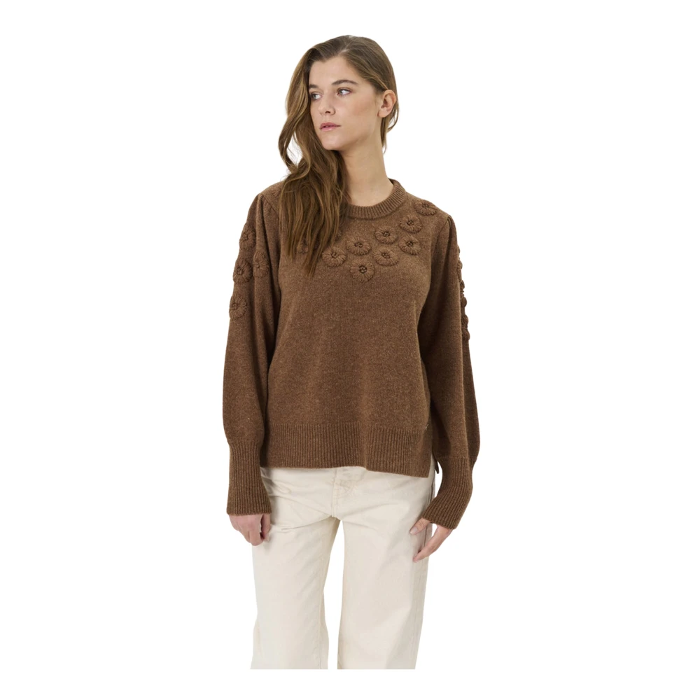 Lind Women's Brown Monica Pullover - Round-Neck Knitwear - S - Knitwear