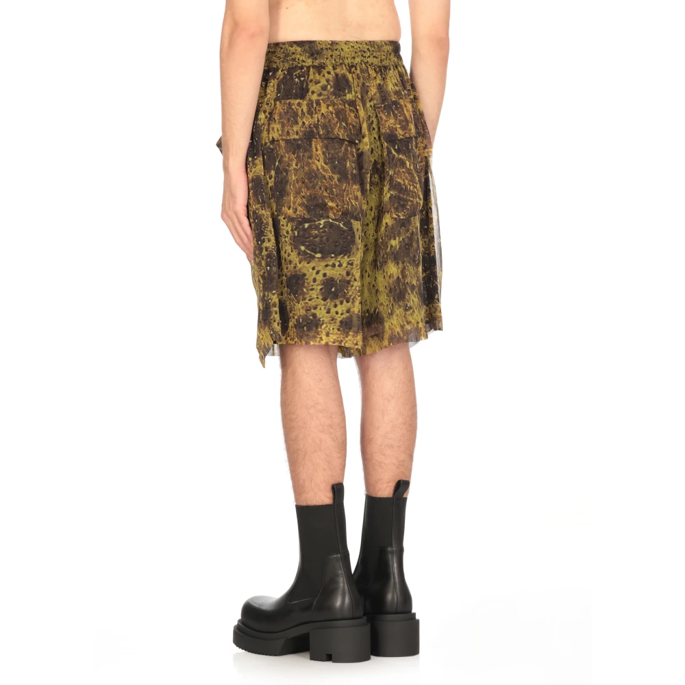 Rick Owens Zijden Bermuda Shorts Green Heren