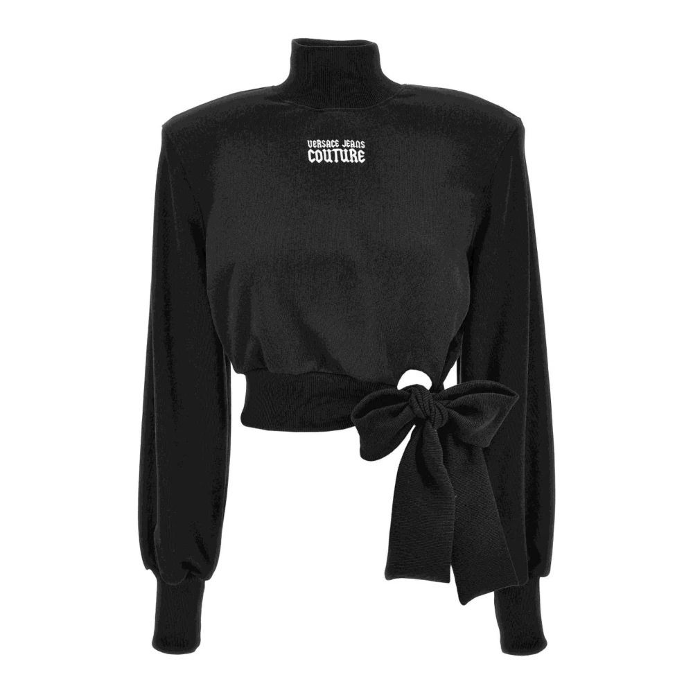 Versace Jeans Couture Women's Black Bow Tie Jumper - Turtlenecks - Xs - Knitwear