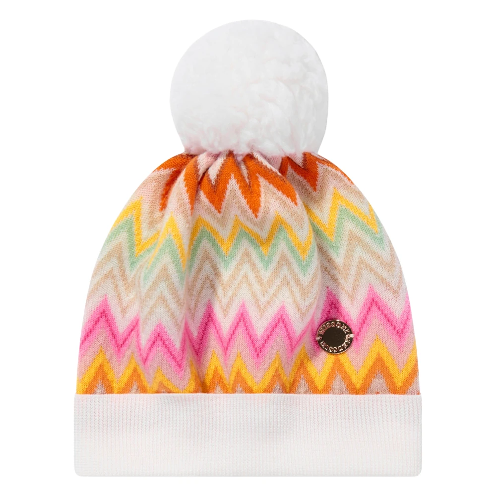 Missoni Girls Multicolor Zigzag Bobble Hat In Multicolour - Hats & Caps - 4 Y - Kids