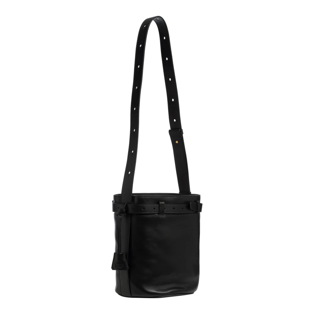 Moschino Gesp Sluiting Emmer Tas Eenvoudige Stijl Black Dames