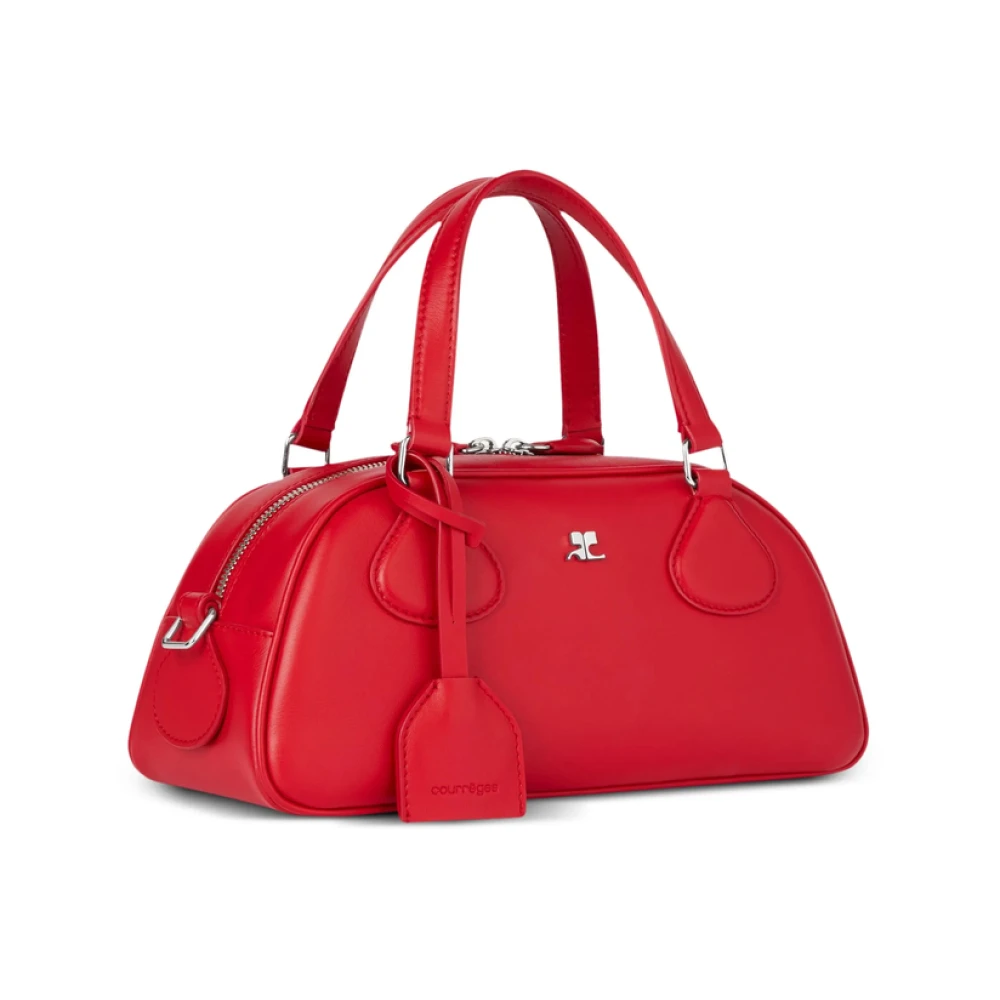 Courrèges Rode leren handtas met tweewegrits Red Dames