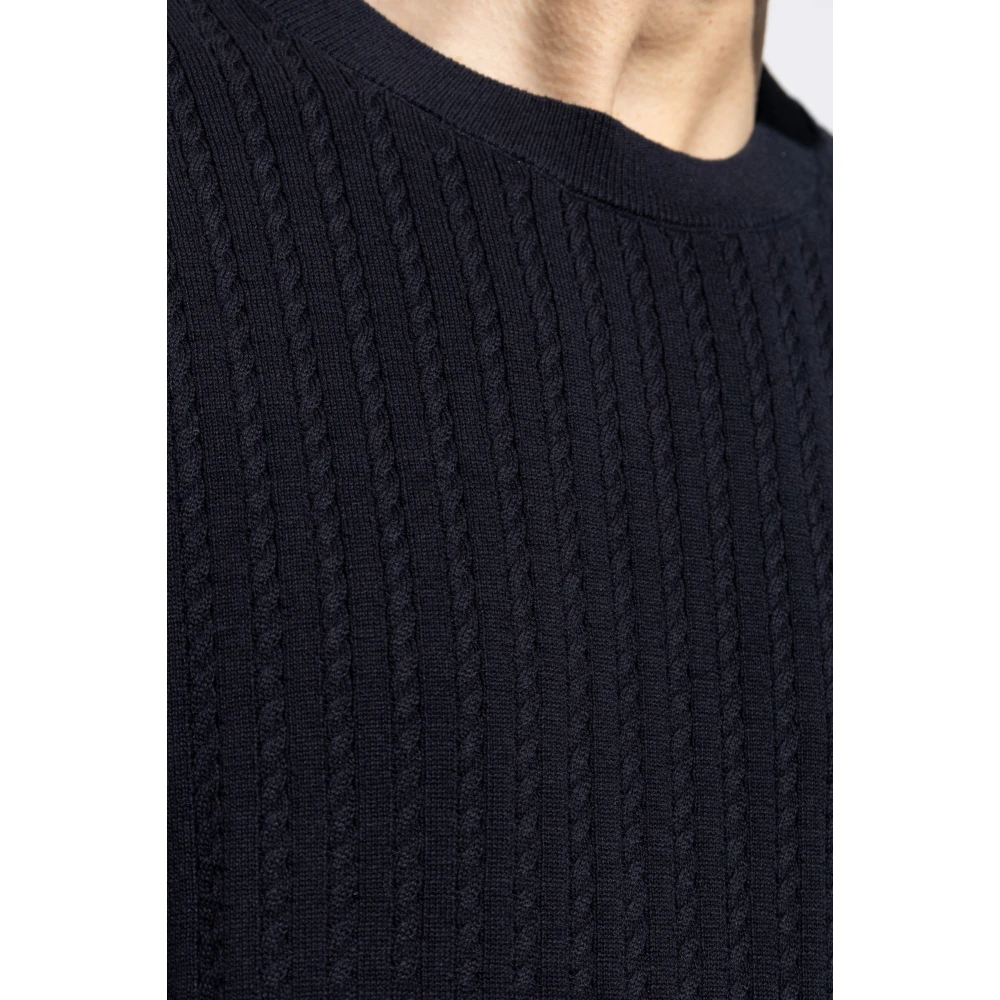 Theory Gebreid T-shirt Blue Heren