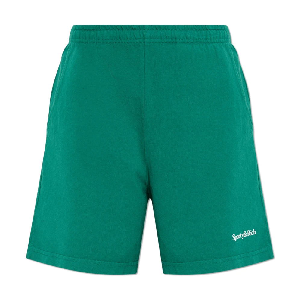 Sporty & Rich Logo Shorts Green Unisex