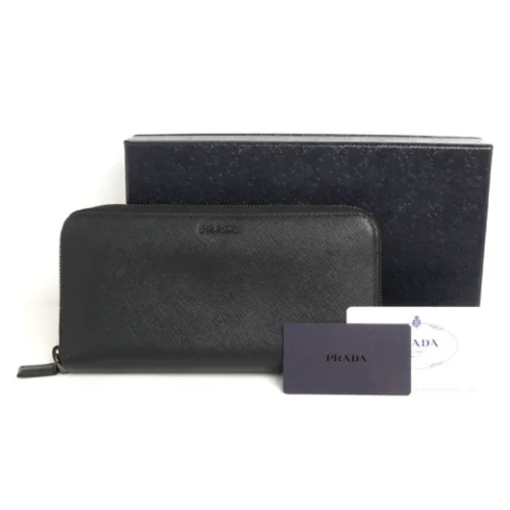 Prada Vintage Pre-owned Leather wallets Black Dames