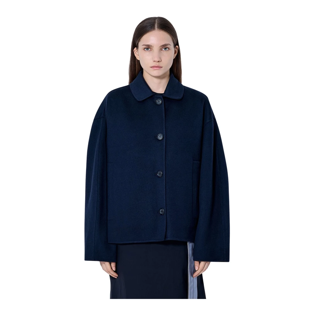 Marni Donna Navy - Buttoned Wool Jacket, Size: It - 42 - Immagine 2