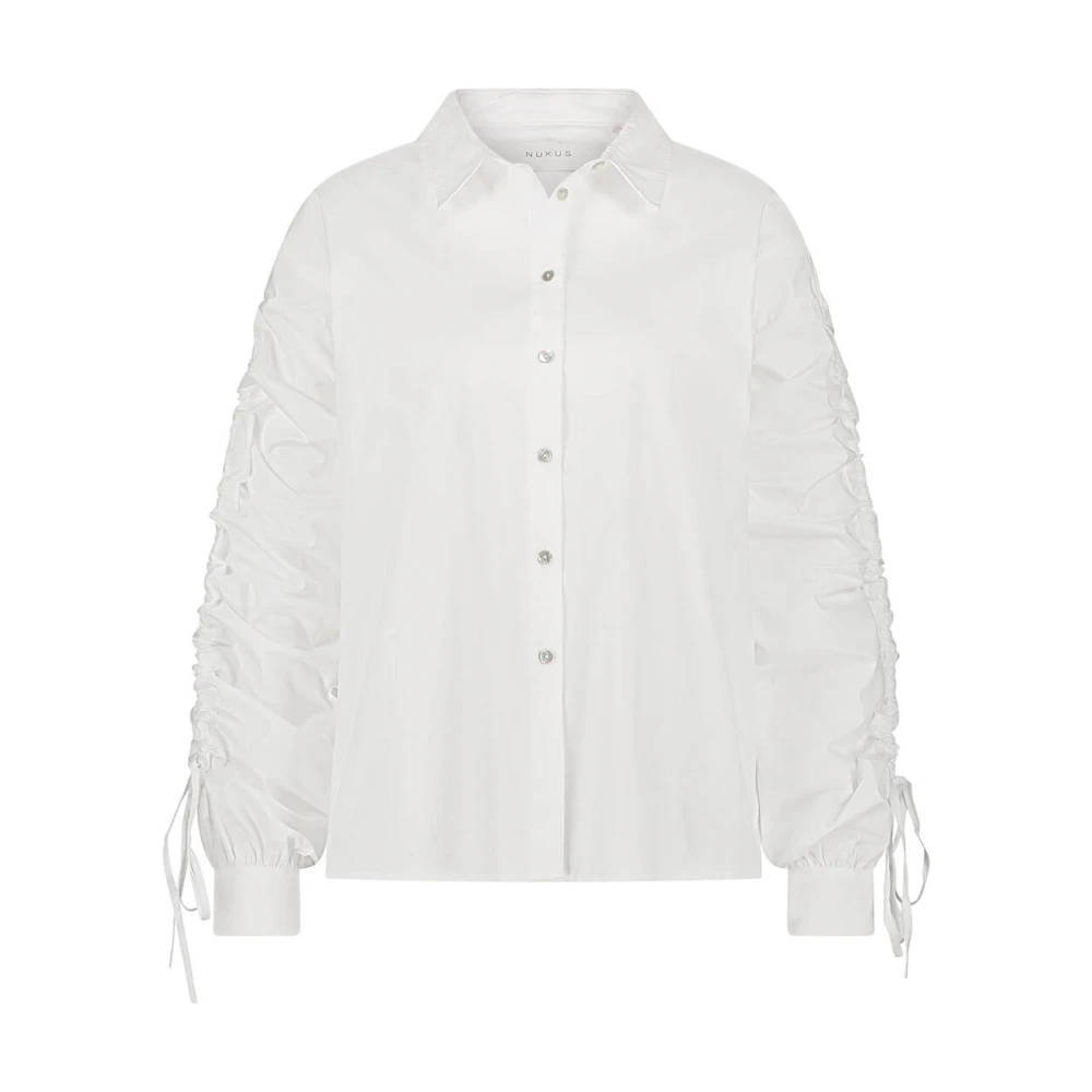 Nukus Roze Blouse lange mouw White Dames