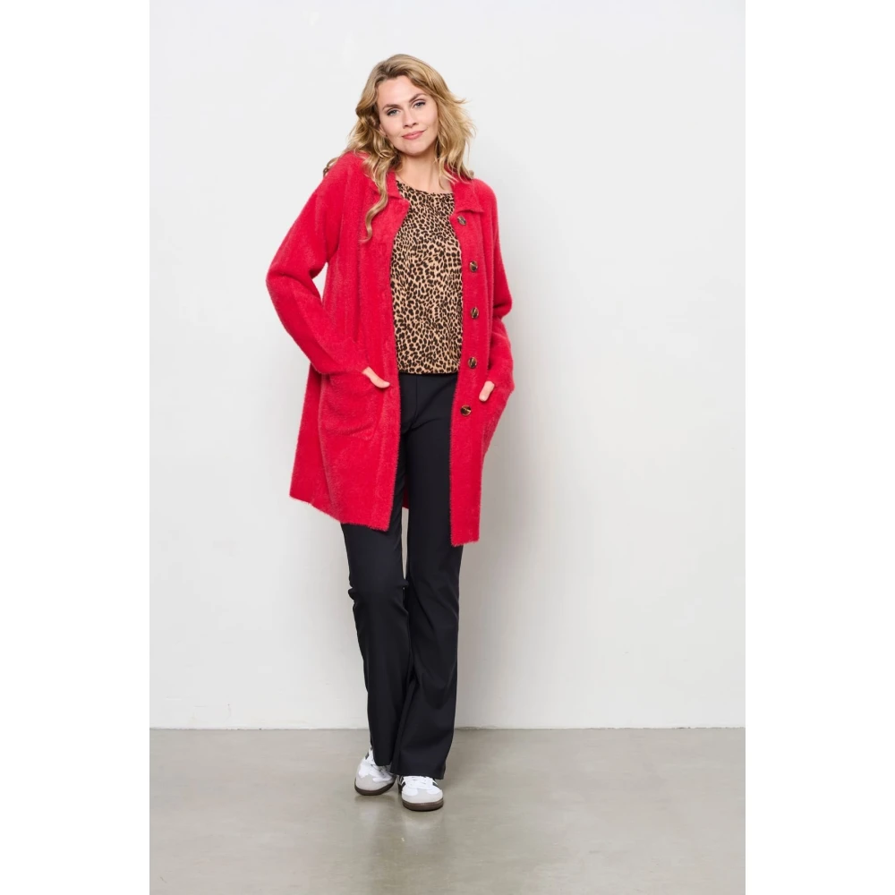 &Co Woman Trui met kabelbreipatroon Red Dames