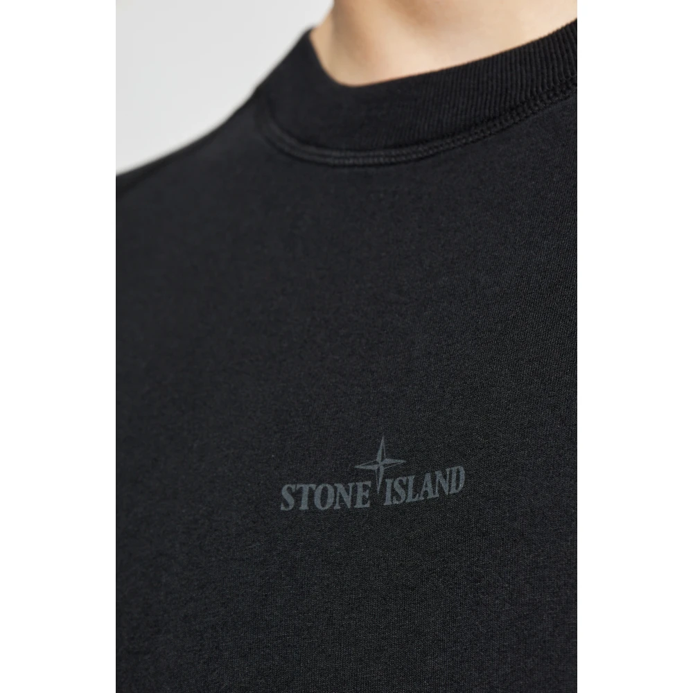 Stone Island T-shirt met logo Black Heren