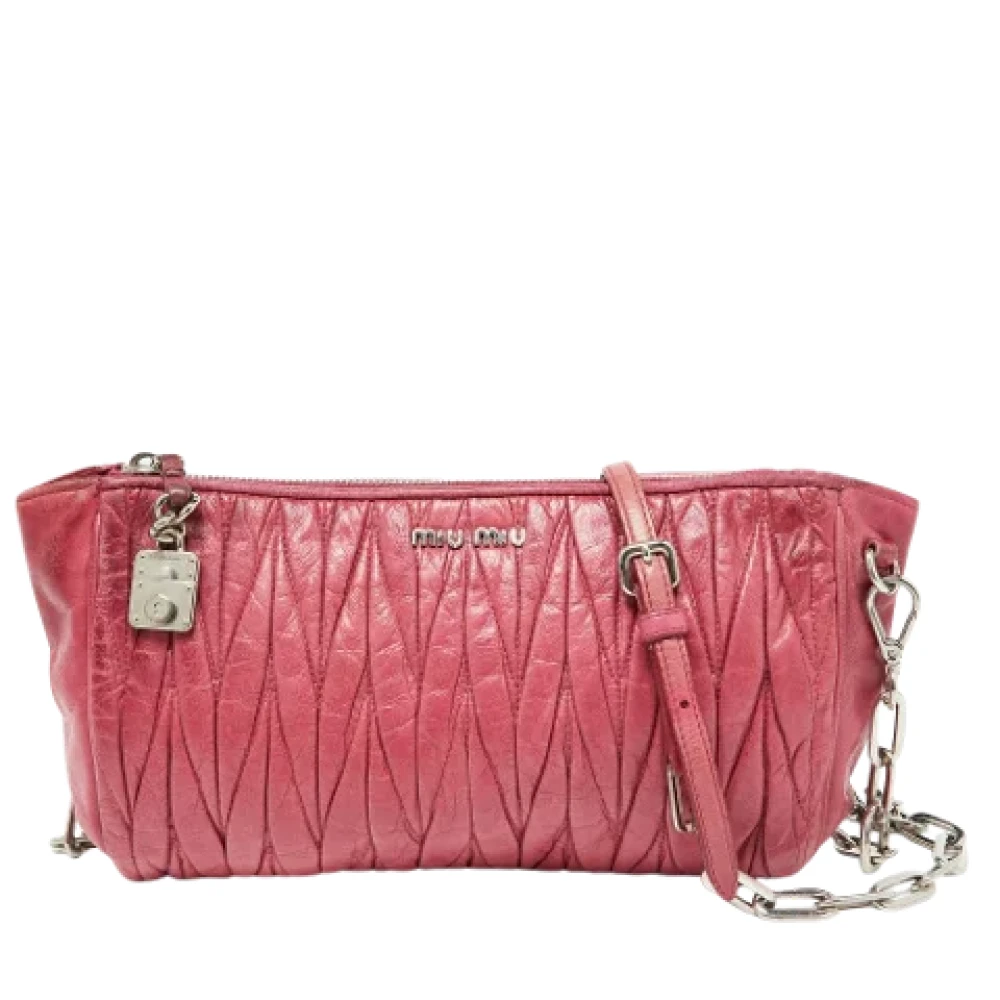 Miu Pre-owned Leather shoulder-bags Pink Dames