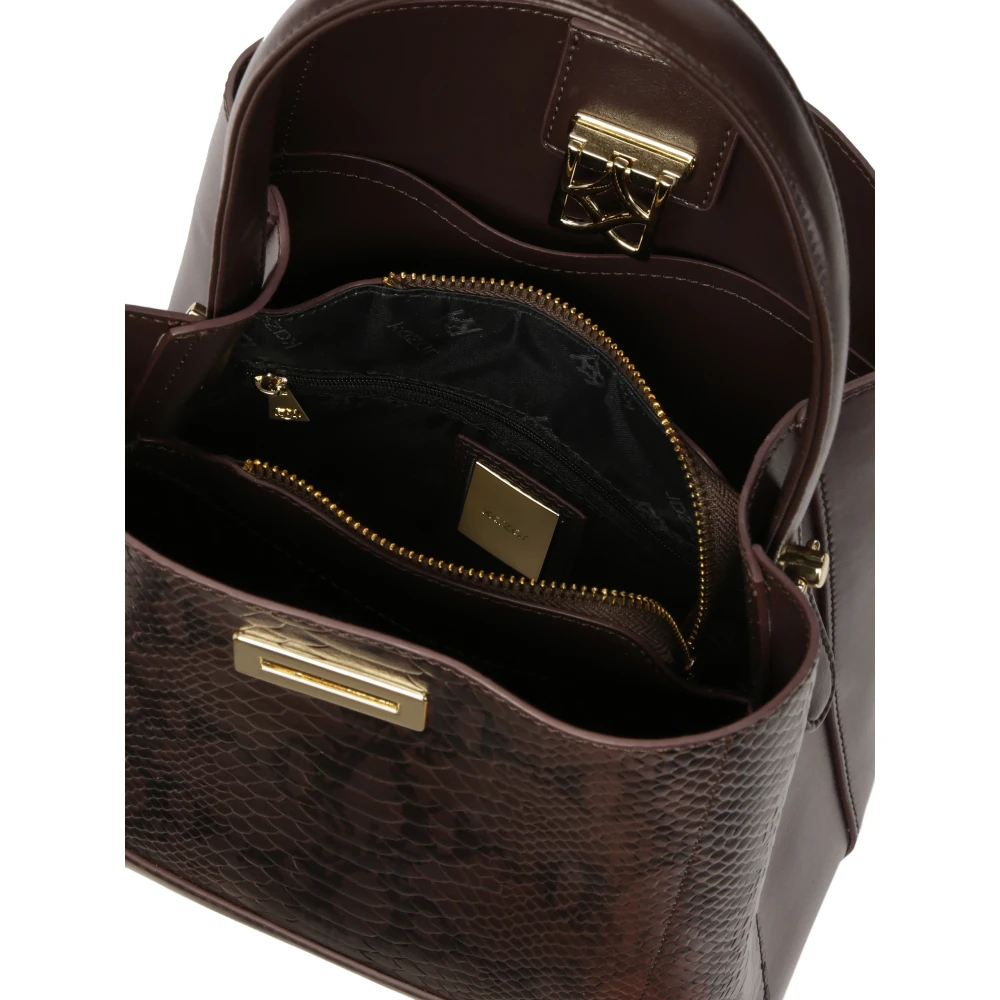 Kazar Bruine handtas met slangenpatroon Brown Dames