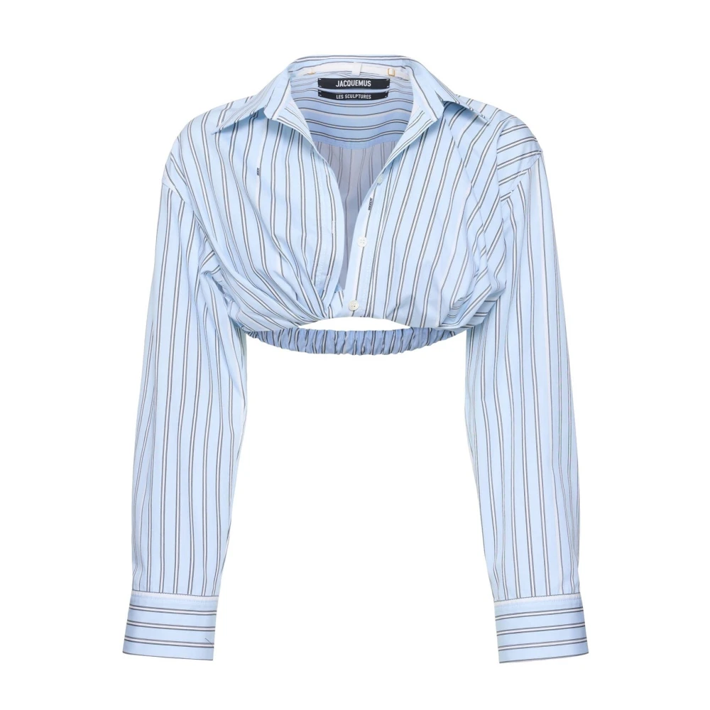 Jacquemus Blauwe Katoenen Top met Logodetail Blue Dames