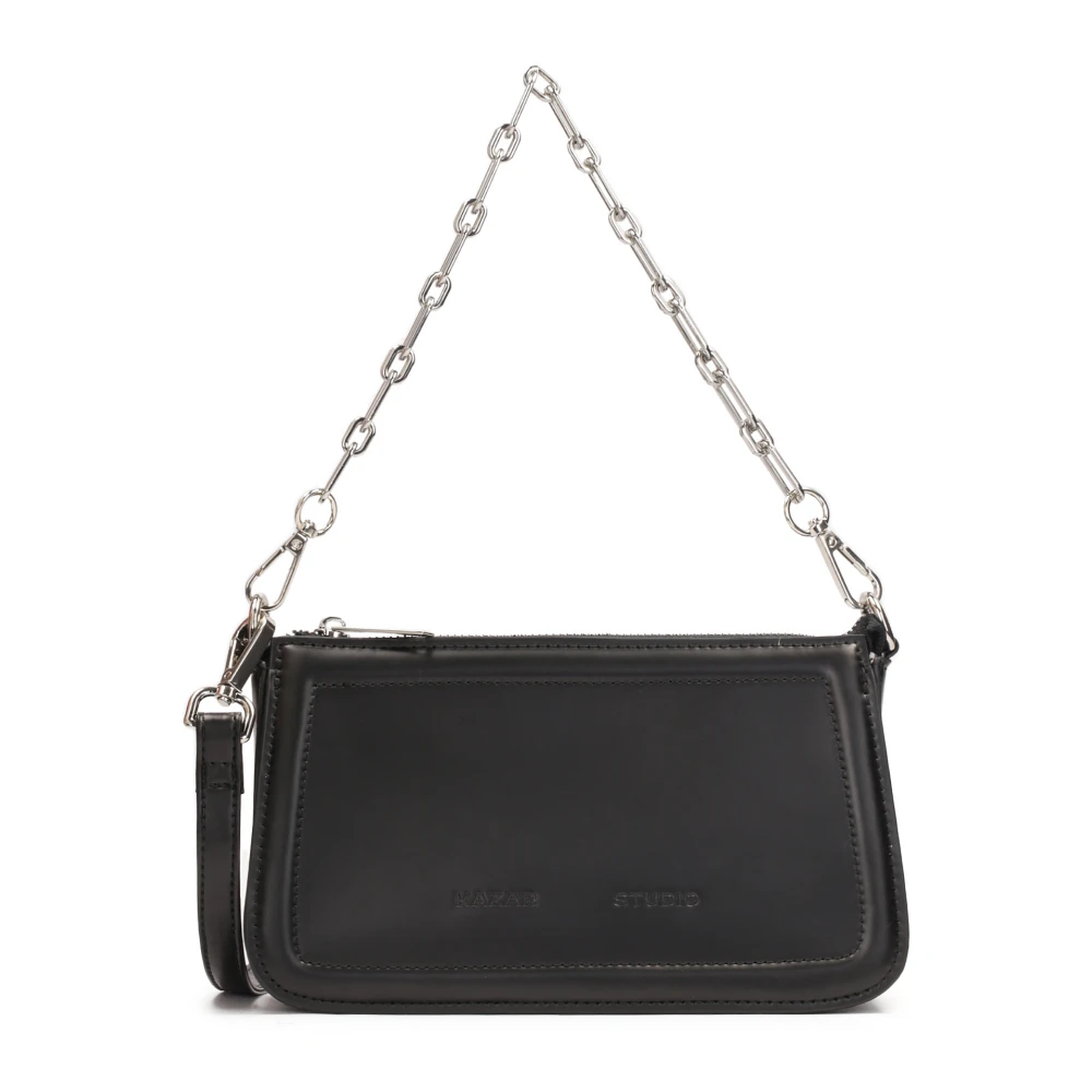 Kazar Studio Zwarte handtas met twee banden Black Dames