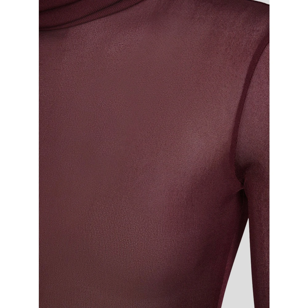 Maison Margiela Stijlvolle Turtleneck Body in Viscose Red Dames