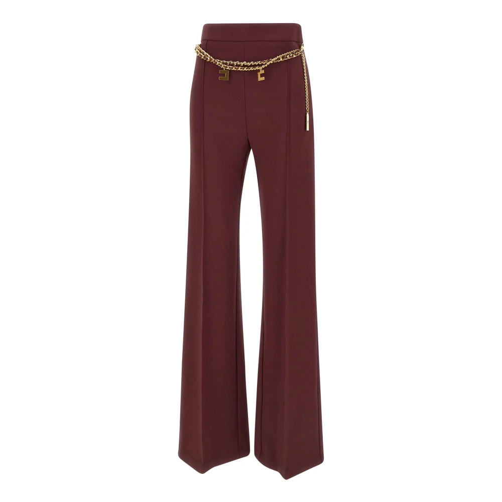 Elisabetta Franchi Bordeaux Palazzo Broek Dagelijks Stijl Red Dames