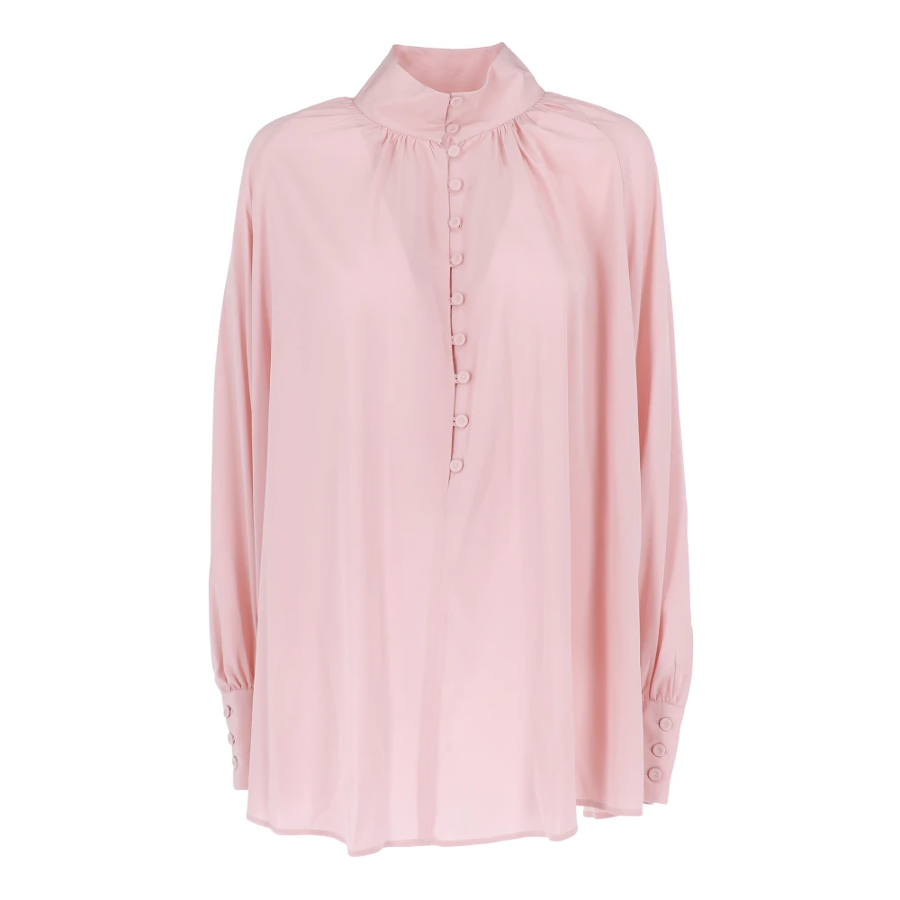 Caliban Casual Katoenen Overhemd voor Mannen Pink Dames